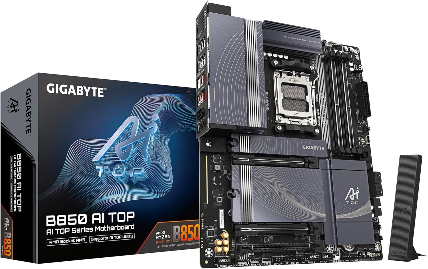 B850-AI-TOP 8600MHz OC DDR5 AM5 M.2 HDMI DisplayPort ATX Anakart