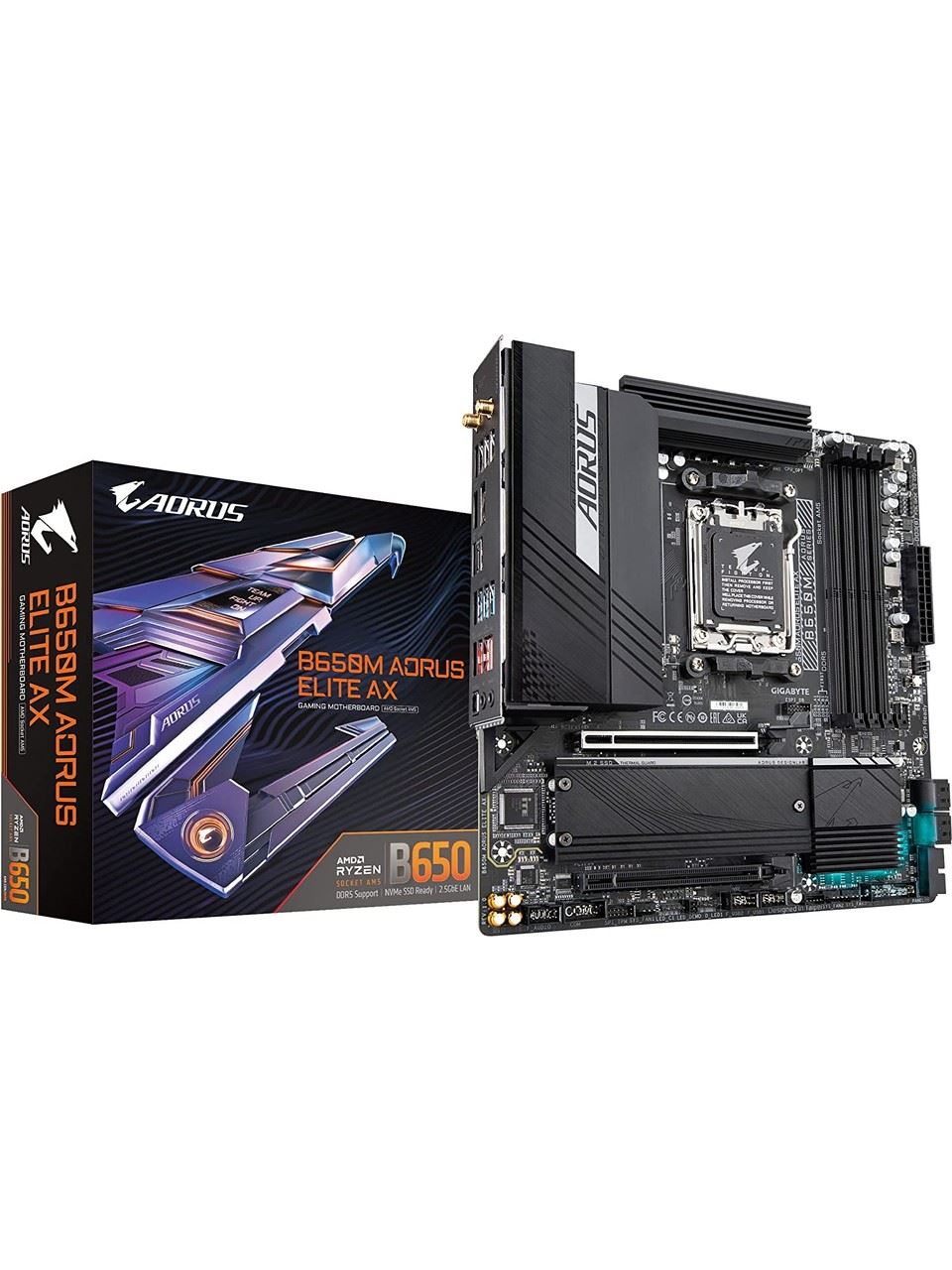 B650M-AORUS-ELITE 8000MHz OC DDR5 AM5 M.2 HDMI DP Micro-ATX Anakart