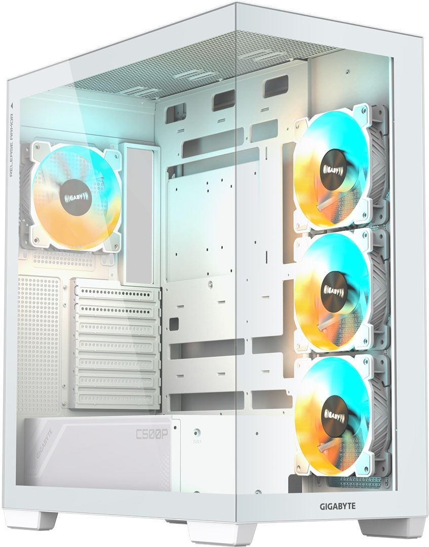 Panoramic Stealth Ice Mid Tower PC Case Beyaz Tempered Glass 4x ARGB Fan