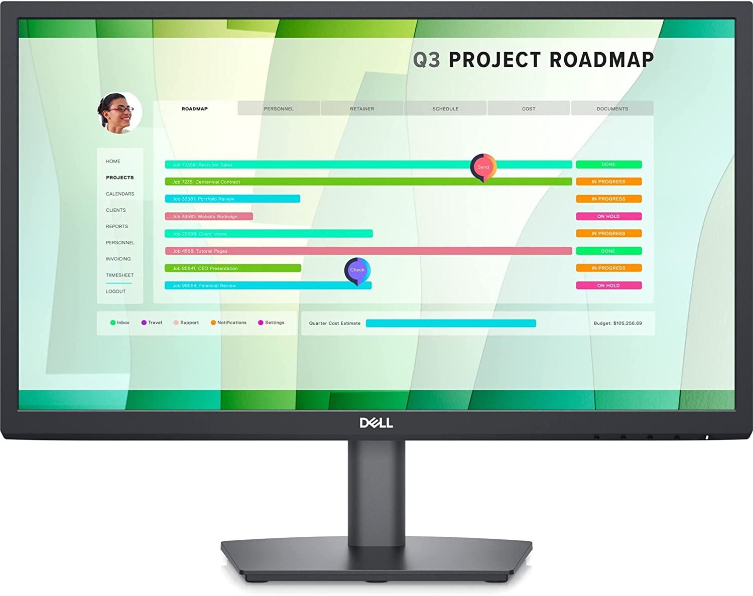 22 Monitor 21.5" Black 1920X1080 5MS VGA HDMI