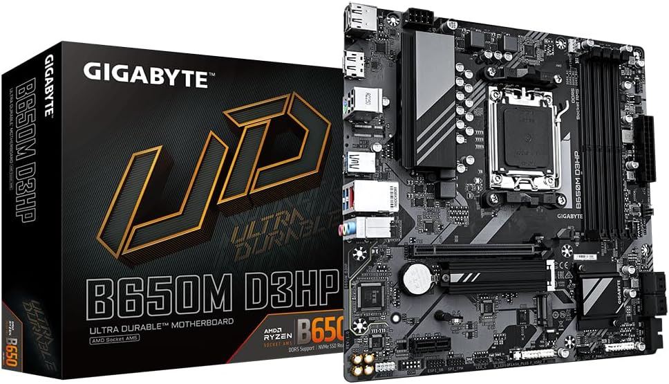 B650M-D3HP 8900MHz OC DDR5 AM5 M.2 HDMI DisplayPort MicroATX Anakart