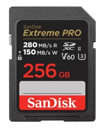 256GB Extreme PRO SDXC UHS-II V60 280 MB/s SD Card