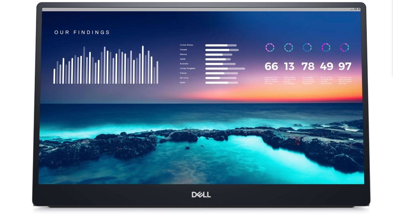 14 Portable 1920x1080 6ms VGA DP USB-C Siyah LED Monitör