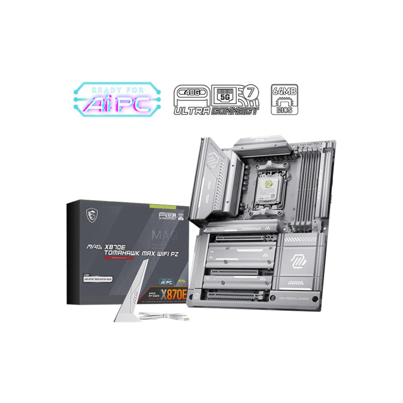 MSI MAG X870E TOMAHAWK MAX WIFI PZ DDR5 8400MHZ 1XHDMI 2XTYPE-C DP 4XM.2 ATX AM5(AMD 9000/8000/7000 SERİLERİ İLE UYUMLU)