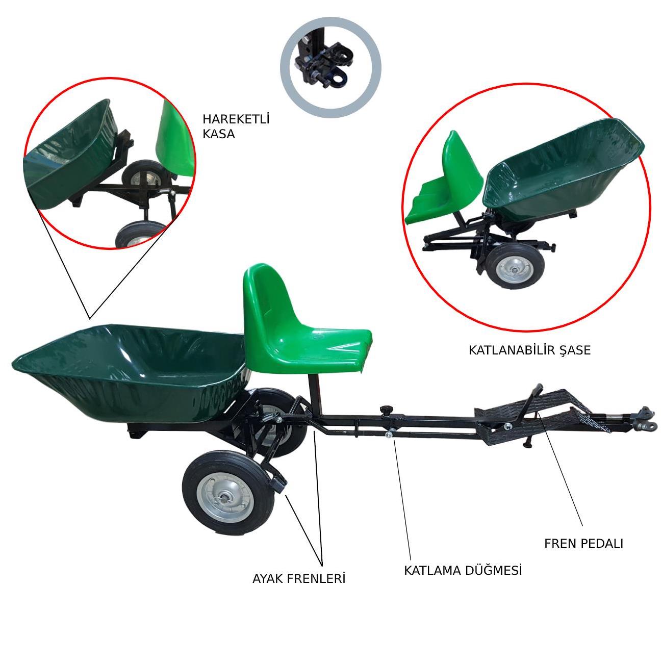 Pars RTS-400 Katlanır Kasalı Çapa Makinesi Taşıma Aracı - Kurt Ağız Bağlantılı