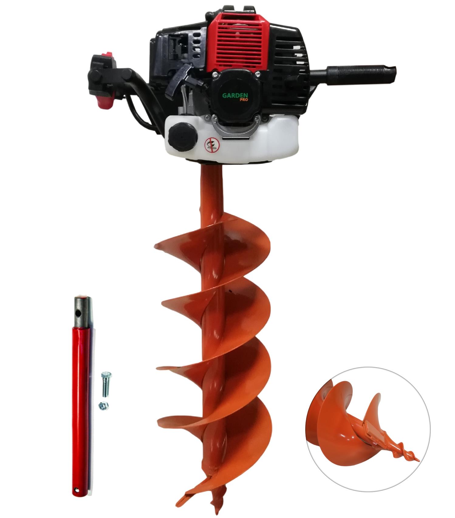 Garden Pro GP-490A Çift Helezonlu Toprak Burgu Makinası 250 mm + 50 cm Uzatma