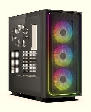 4 Fanlı Mesh ARGB ATX Mid Tower Siyah Kasa Dahili 750W 80+ PSU