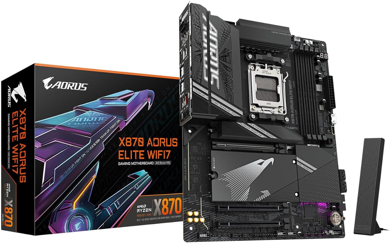 X870A-ELITE-WIFI7 8200 MHz OC DDR5 AM5 M.2 HDMI DisplayPort ATX Anakart