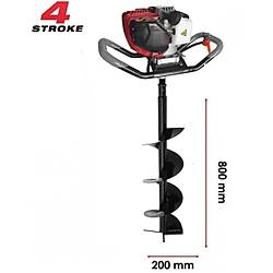 Gardenpro EA142 Toprak Burgu Makinas� 4 Zamanl� Motor 200 mm