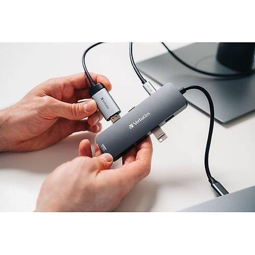 HUB USB-C Pro Multiport 8 Port 2 x HDMI 3xUSB-A 3.2xMicSDxUSB-C