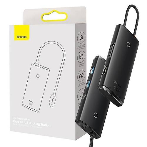 BASEUS LITE 6 IN1 TYPE-C HUB - SIYAH