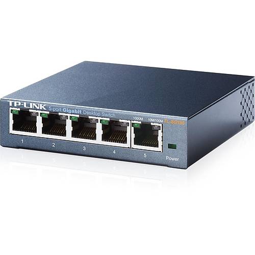 10/100/1000Mbps 5xPort %65 G�� Tasarruflu �elik Kasa Switch