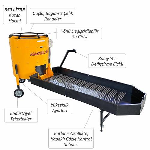 Kad�o�lu Master 350S Sehpal� Rendeli 350 Litre Ceviz Soyma Makinesi 380V