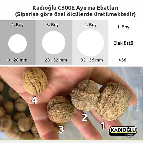 Kad�o�lu C300E 3+1 Tamburlu Ceviz Boylama Kalibrasyon Makinesi
