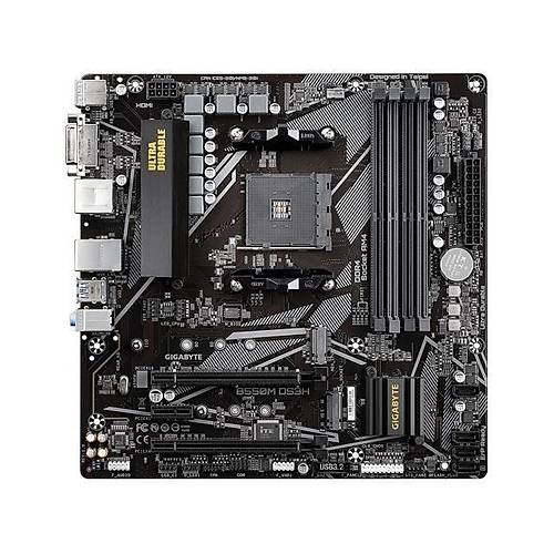 B550M DS3H 4733MHz OC DDR4 AM4 M.2 HDMI DVI DisplayPort MicroATX Anakart