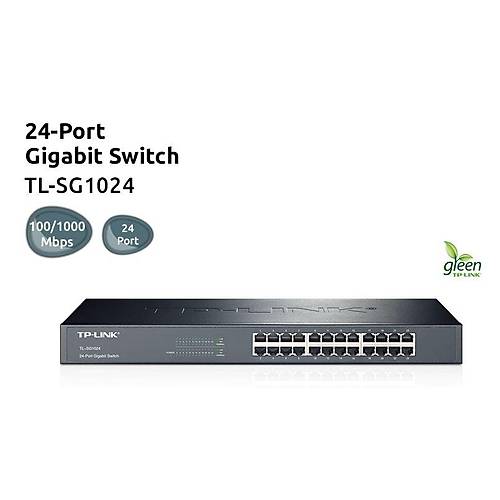 10/100/1000Mbps 24xPort %40 G�� Tasarruflu Raf Tipi Switch