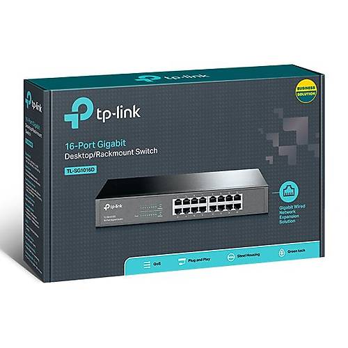 TP-LINK TL-SG1016D 16PORT 10/100/1000 Y�NET�LEMEZ SWITCH