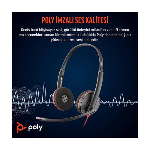Poly BW 3220 Stereo USB-C HS +USB-C/A