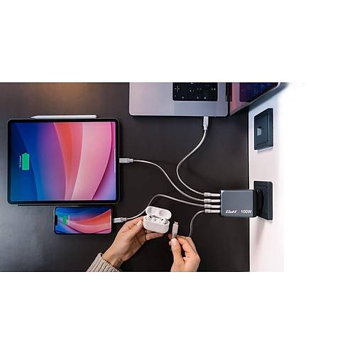 GNC-100 GaN Charger 100W 2xUSB-CPD 100W / 1xUSB- PD 65W/ 1 x USB-
