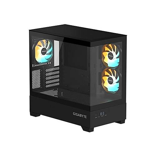 GB-C201P Panoramic Tempered Glass Mini Tower PC Case 3x ARGB Fan
