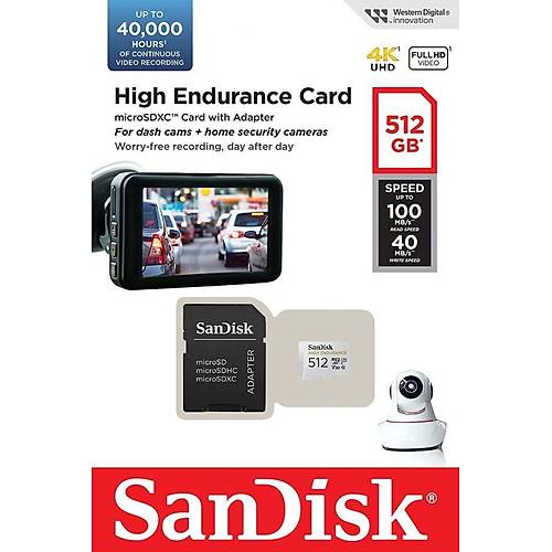 512GB High Endurance 100 MB/s microSDHC Haf�za Kart�