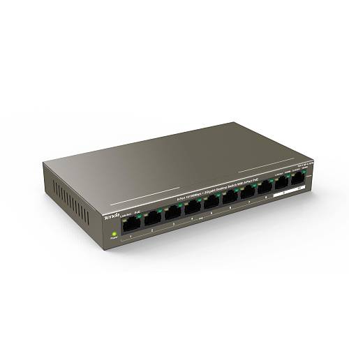 TEF1110P-8-102W 10 Port 10/100 PoE Switch 8+2 Uplink Port