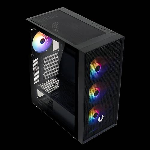 ARES CASE BLACK 4FANS f-rgb + 600W PSU
