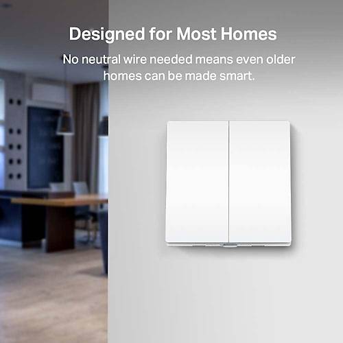 Smart Light Switch 2 Gang 1 Way
