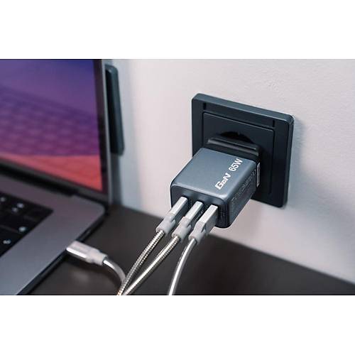 GNC-65 GaN Charger 65W with 2 x USB-C� PD 65W / 1 x USB-A QC 3.0