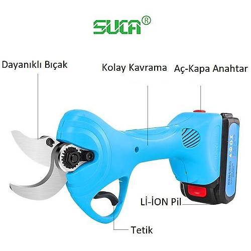 Suca SC-8602 Ak�l� �arjl� Budama Makas� 32 mm 3 Ak�l�
