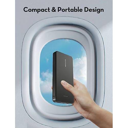 10.000mAh 15W 3 portlu 1A 1C 1Micro B �nce Siyah Powerbank