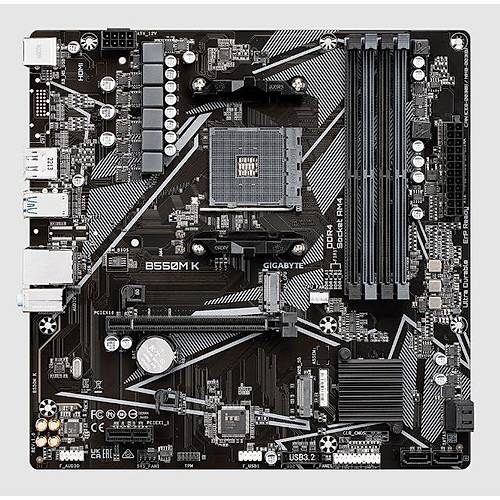 B550M-K 4733MHz OC DDR4 AM4 M.2 HDMI DisplayPort MicroATX Anakart