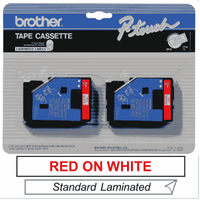Brother TC-21 TZE-232 12mm Beyaz �zeri K�rm�z� Etiket �kili Paket