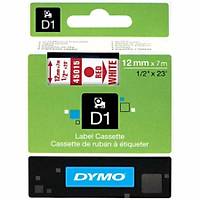DYMO 45015 Beyaz-K�rm�z� D1 Orjinal Yedek �erit (12 mm x 7 mt)