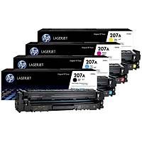 HP 207A W2210A W2211A W2212A W2213A Orijinal 4'l� Toner Seti | Siyah, Mavi (Cyan), K�rm�z� (Magenta), Sar� | HP Color LaserJet Pro M255dw, M283fdn, M283fdw Uyumlu