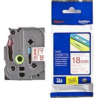 Brother P-Touch TZE-242 18mm Beyaz �zeri K�rm�z� Etiket