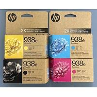 HP 938E Orijinal 4'l� Kartu� Seti | Siyah, Mavi (Cyan), K�rm�z� (Magenta), Sar� | HP OfficeJet Pro 9130e, 9120e, 8130e Uyumlu