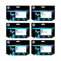 HP 72 Foto Siyah + Mavi + K�rm�z� + Sar� + Gri + Mat Siyah Orjinal Kartu� Seti