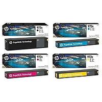 HP 973X Sar� + K�rm�z� + Mavi + Siyah Orjinal Kartu� Seti - 477dw