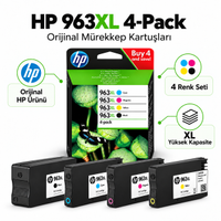 HP 963XL 3YP35AE Orijinal 4'l� Kartu� Seti | Siyah Mavi K�rm�z� Sar� | OfficeJet Pro 9010, 9015, 9020, 9025 Uyumlu