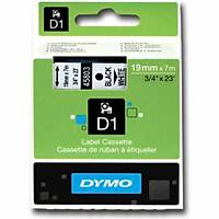 DYMO 45803 Beyaz-Siyah D1 Orjinal Yedek �erit (19 mm x 7 mt)