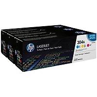 HP 304A CF372AM (CC531A+CC532A+CC533A) 3'l� Paket Orjinal Toner
