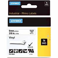 DYMO 18443 Rhinopro Beyaz-Siyah Renkli Vinil �erit 9 mm x 5.5m