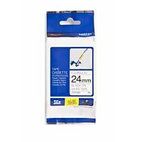 Brother TZE-FX251 24mm Esnek Laminasyonlu Beyaz �zeri Siyah Etiket