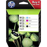 HP 912XL 3YP34AE Sar� K�rm�z� Mavi Siyah Orjinal Kartu� Seti