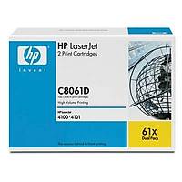HP 61X C8061XD �kili Paket Siyah Orjinal Toner - 4100-4101