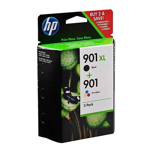 HP 901XL + 901 CC654AE + CC656AE Siyah ve Renkli Orjinal Kartu� Seti SD519AE