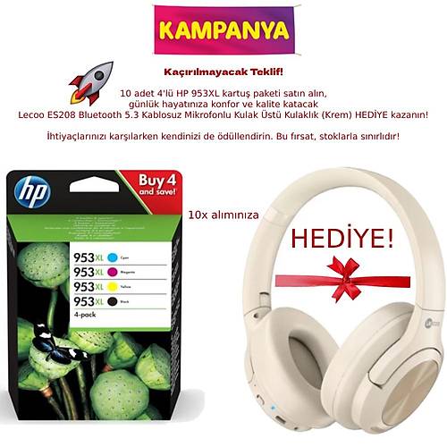 HP 953XL 3HZ52AE Sar� K�rm�z� Mavi Siyah Orjinal Kartu� Seti - 7720-8740