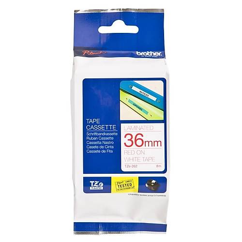 Brother P-Touch TZ-262 - TZE-262 36mm Beyaz �zeri K�rm�z� Etiket