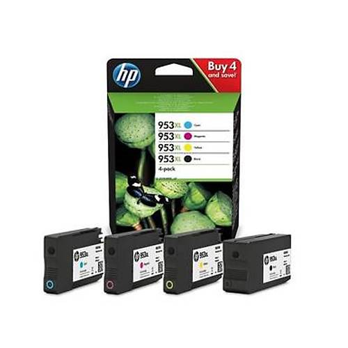 HP 953XL 3HZ52AE Sar� K�rm�z� Mavi Siyah Orjinal Kartu� Seti - 7720-8740